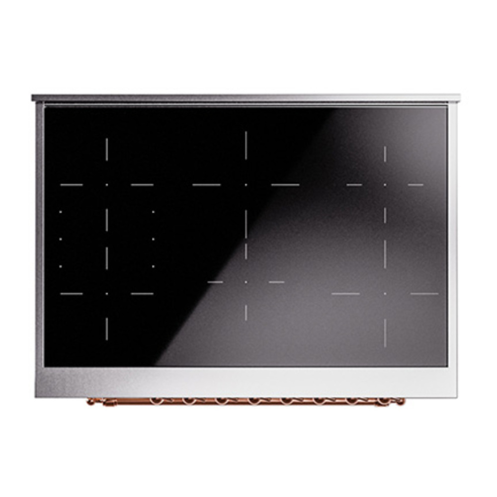 ILVE UPI366QNMPAWP Nostalgie II 36 inch Induction Range with 6 Elements (Solid Door, Antique White, Copper) 6 ILVE_UPI366QNMPAWP_Nostalgie_II_top_view