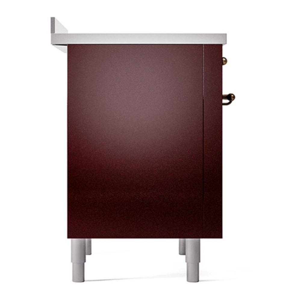 ILVE UPI366QNMPBUB Nostalgie II 36 inch Induction Range with 6 Elements (Solid Door, Burgundy, Burnished) 7 ILVE_UPI366QNMPBUB_Nostalgie_II_Left_Angle
