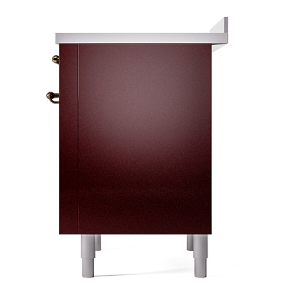 ILVE UPI366QNMPBUB Nostalgie II 36 inch Induction Range with 6 Elements (Solid Door, Burgundy, Burnished) 8 ILVE_UPI366QNMPBUB_Nostalgie_II_Right_Angle