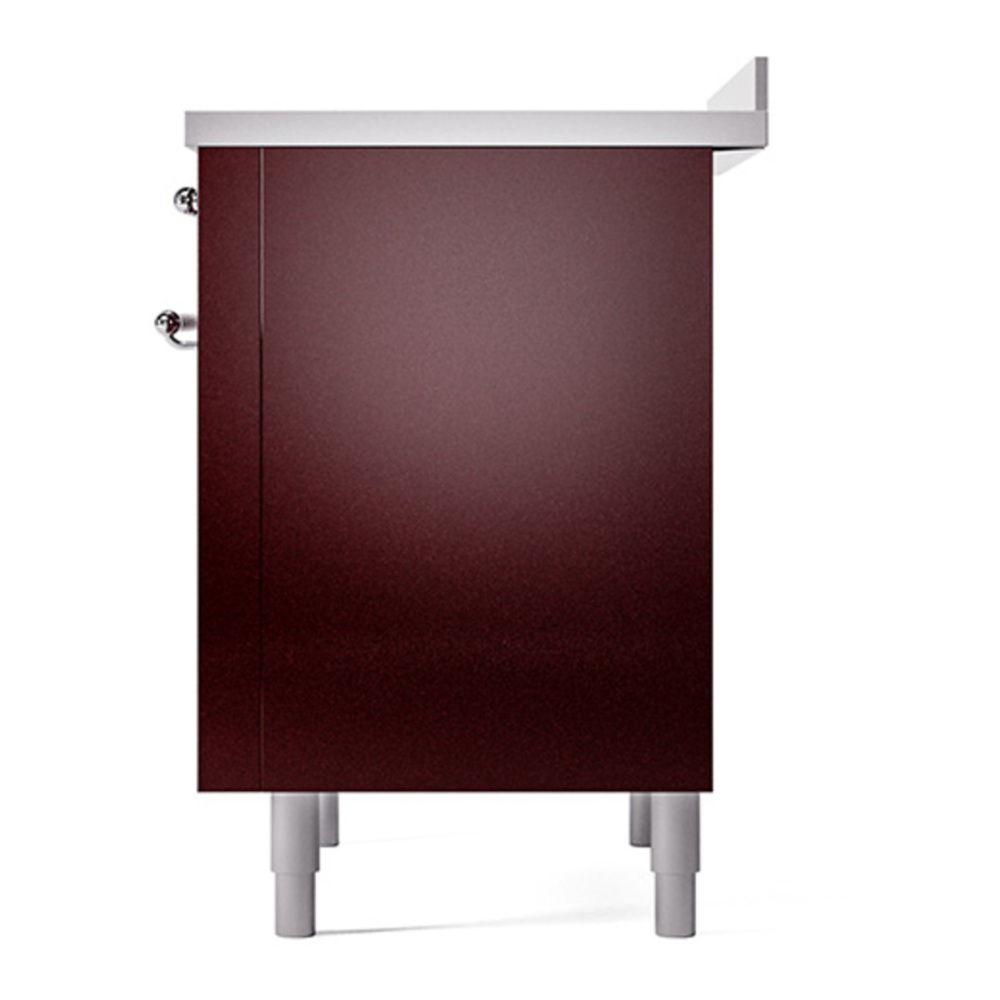 ILVE UPI366QNMPBUC Nostalgie II 36 inch Induction Range with 6 Elements (Solid Door, Burgundy, Chrome) 8 ILVE_UPI366QNMPBUC_Nostalgie_II_Right_Angle