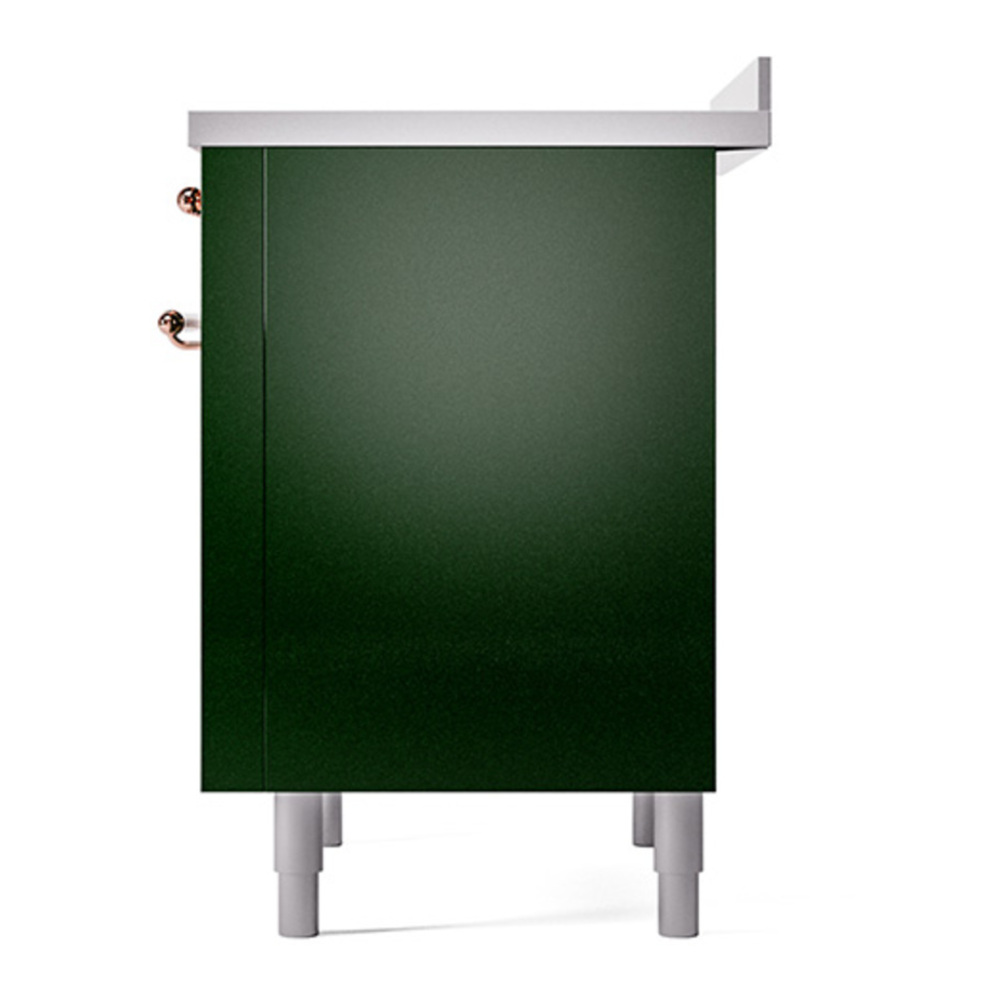 ILVE UPI366QNMPEGP Nostalgie II 36 inch Induction Range with 6 Elements (Solid Door, Emerald Green, Copper) 8 ILVE_UPI366QNMPEGP_Nostalgie_II_Right_Angle