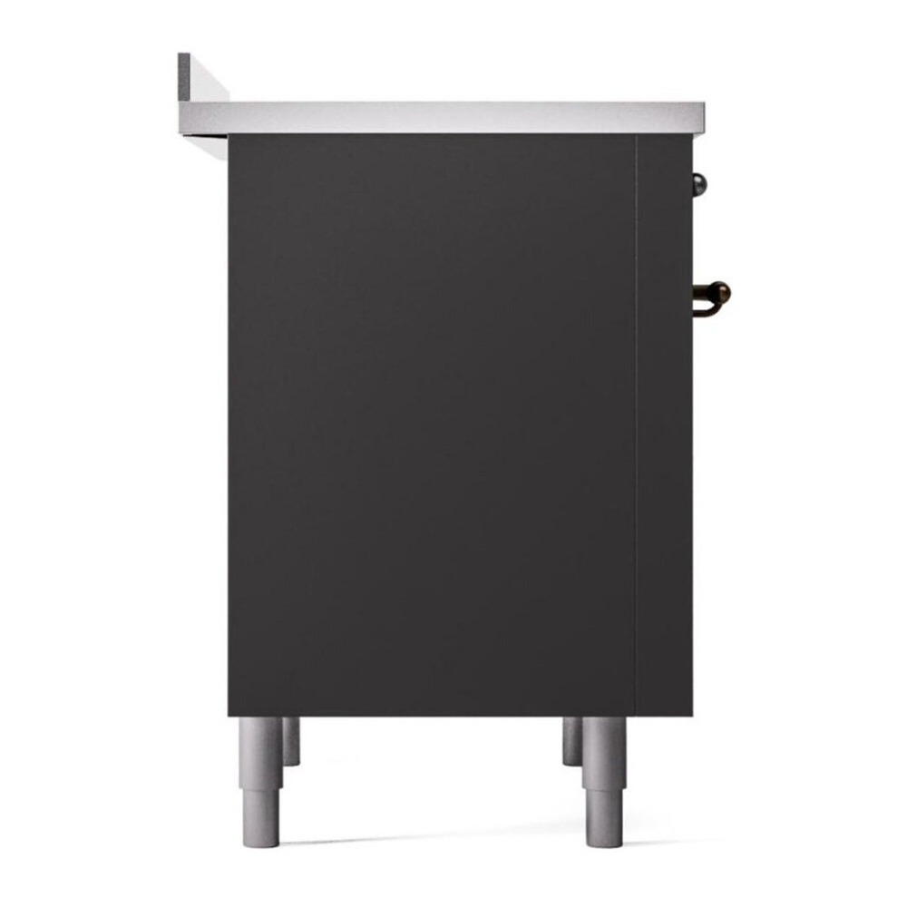 ILVE UPI366QNMPMGB Nostalgie II 36 inch Induction Range with 6 Elements (Solid Door, Graphite Matte, Burnished) 7 ILVE UPI366NMP left side