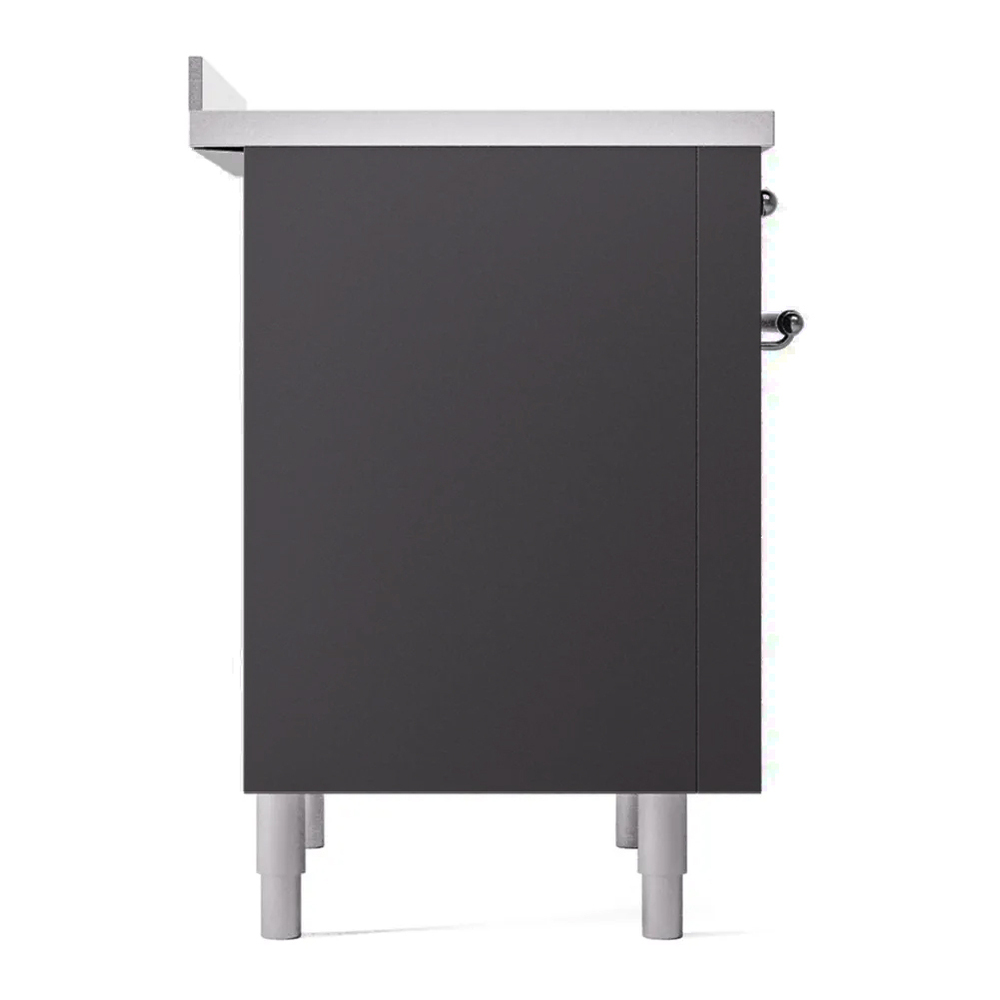 ILVE UPI366QNMPMGC Nostalgie II 36 inch Induction Range with 6 Elements (Solid Door, Graphite Matte, Chrome) 7 ILVE UPI366NMP left side