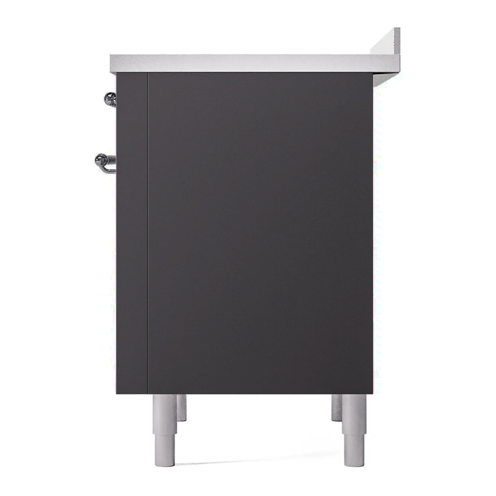 ILVE UPI366QNMPMGC Nostalgie II 36 inch Induction Range with 6 Elements (Solid Door, Graphite Matte, Chrome) 8 ILVE UPI366NMP right side