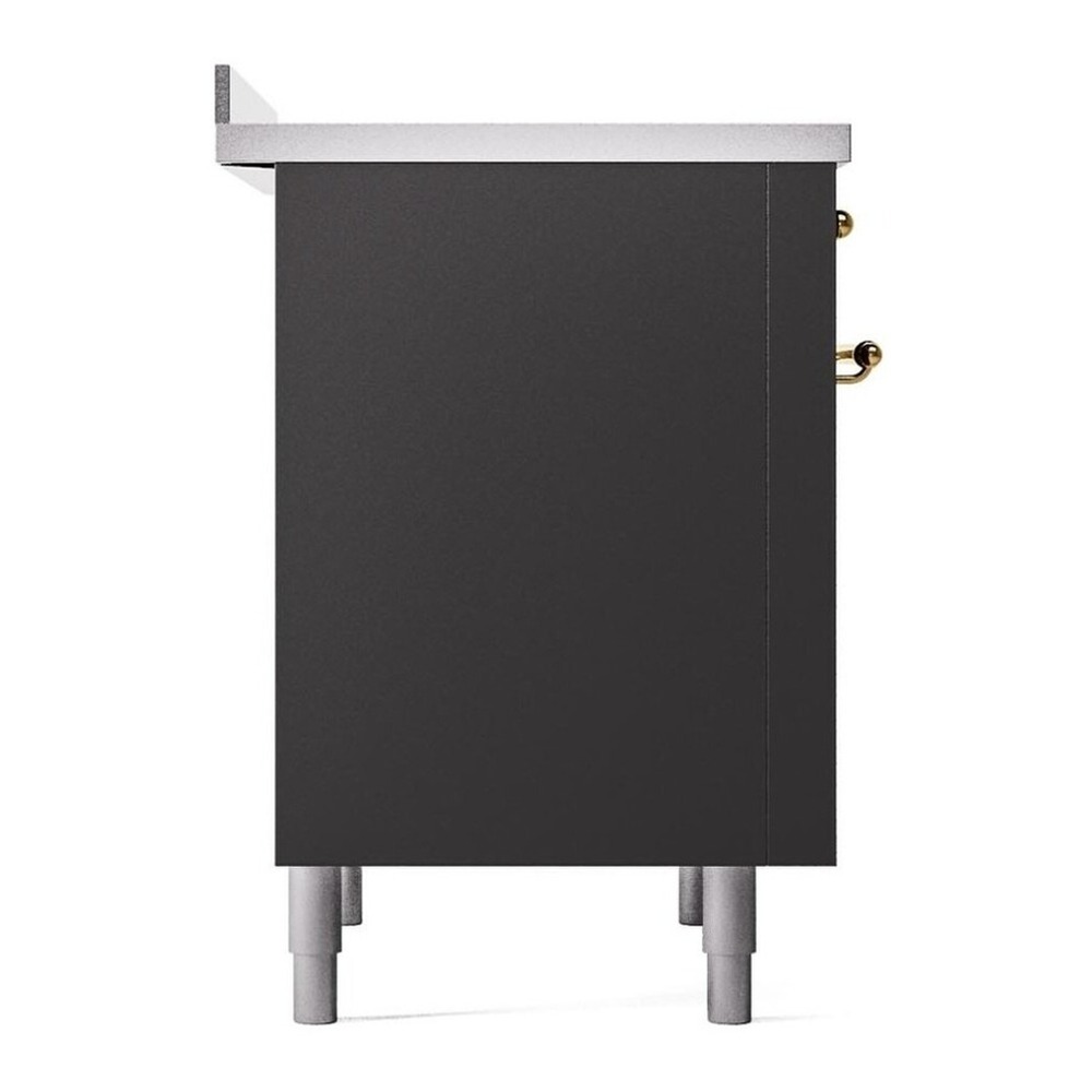 ILVE UPI366QNMPMGG Nostalgie II 36 inch Induction Range with 6 Elements (Solid Door, Graphite Matte, Brass) 7 ILVE UPI366NMP left side