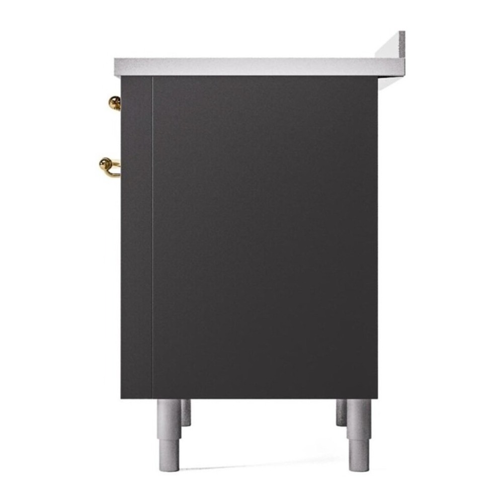 ILVE UPI366QNMPMGG Nostalgie II 36 inch Induction Range with 6 Elements (Solid Door, Graphite Matte, Brass) 8 ILVE UPI366NMP right side
