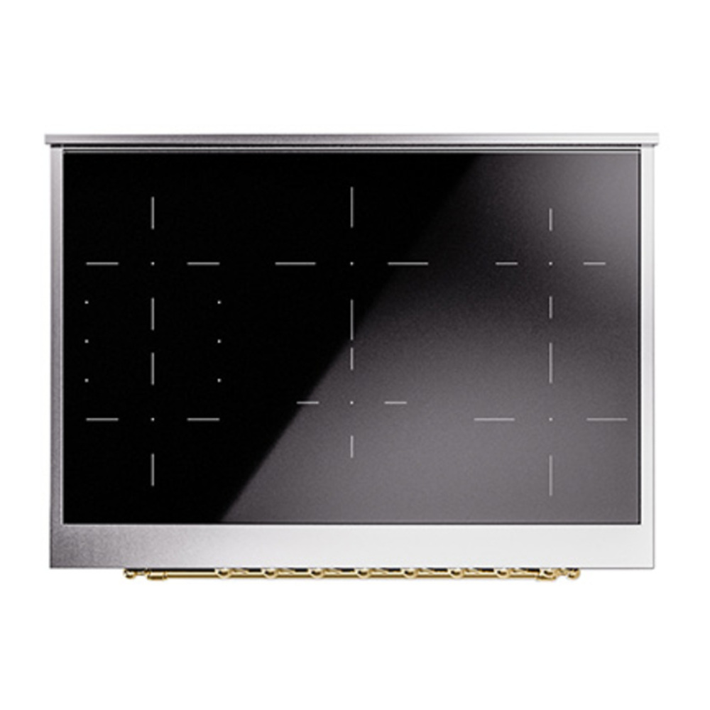 ILVE UPI366QNMPMGG Nostalgie II 36 inch Induction Range with 6 Elements (Solid Door, Graphite Matte, Brass) 6 ILVE_UPI366QNMPMGG_Nostalgie_II_top_view