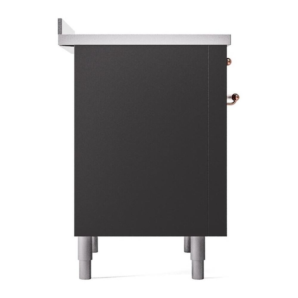 ILVE UPI366QNMPMGP Nostalgie II 36 inch Induction Range with 6 Elements (Solid Door, Graphite Matte, Copper) 7 ILVE UPI366NMP left side