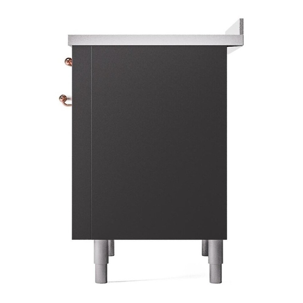ILVE UPI366QNMPMGP Nostalgie II 36 inch Induction Range with 6 Elements (Solid Door, Graphite Matte, Copper) 8 ILVE UPI366NMP right side