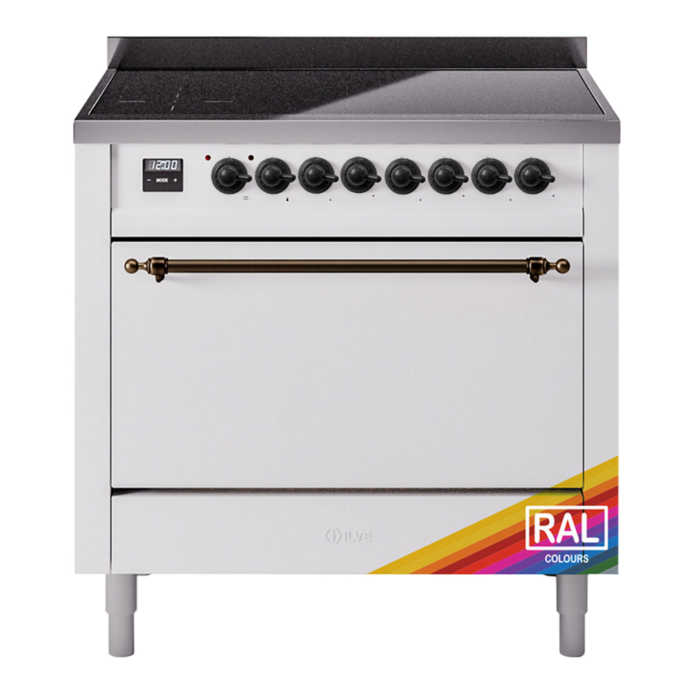 ILVE UPI366QNMPRAB Nostalgie II 36 inch Induction Range with 6 Elements (Solid Door, RAL, Burnished)
