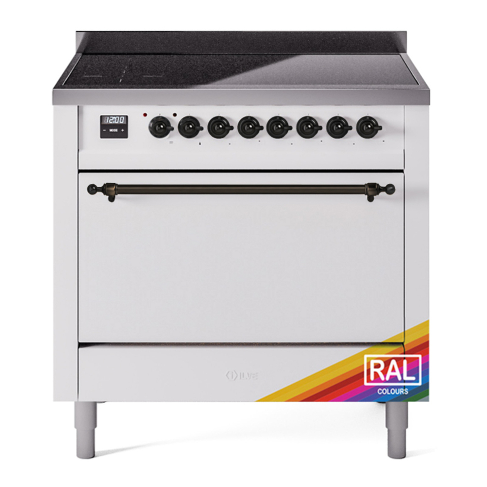 ILVE UPI366QNMPRAB Nostalgie II 36 inch Induction Range with 6 Elements (Solid Door, RAL, Burnished) 1 UPI366QNMPRAB