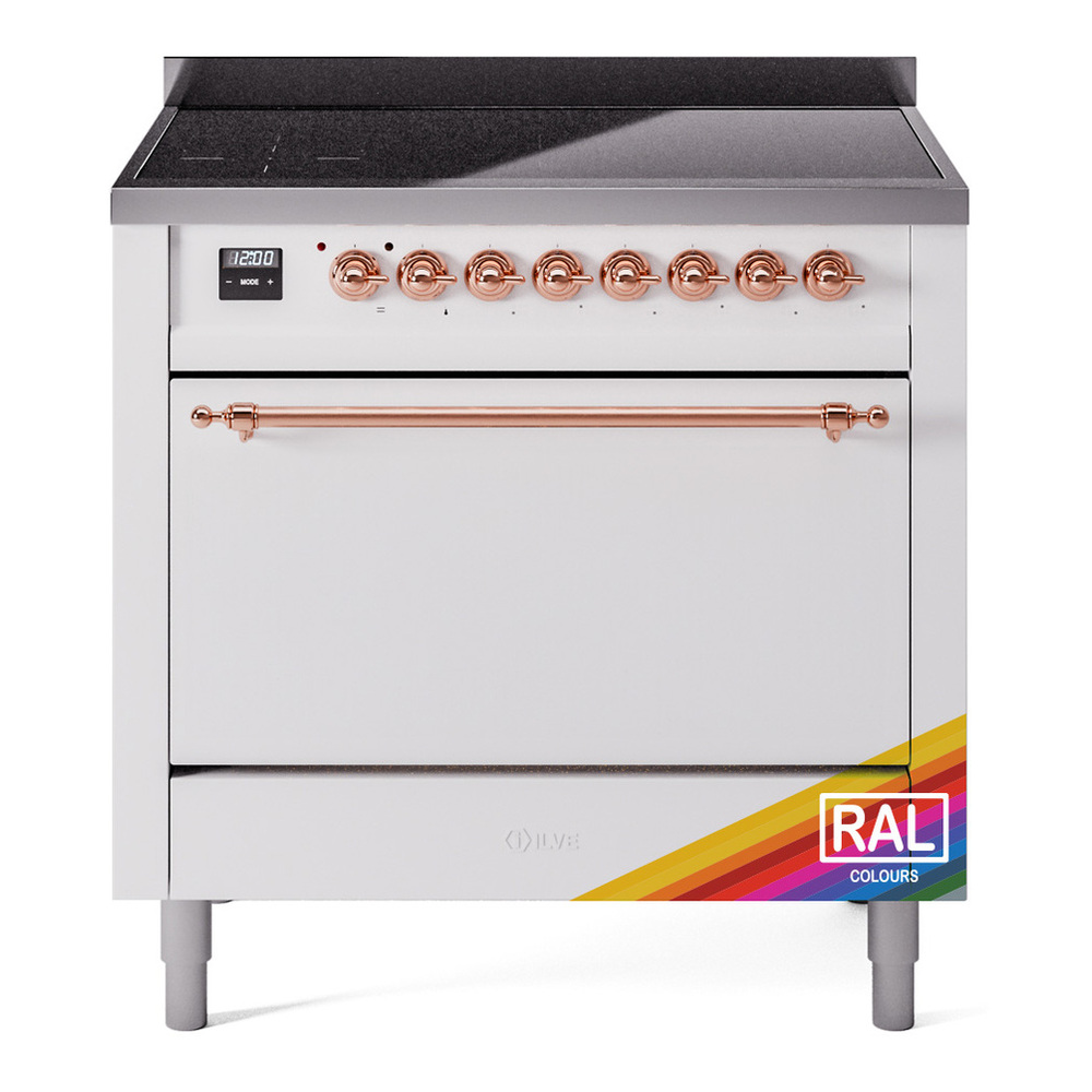 ILVE UPI366QNMPRAP Nostalgie II 36 inch Induction Range with 6 Elements (Solid Door, RAL, Copper)