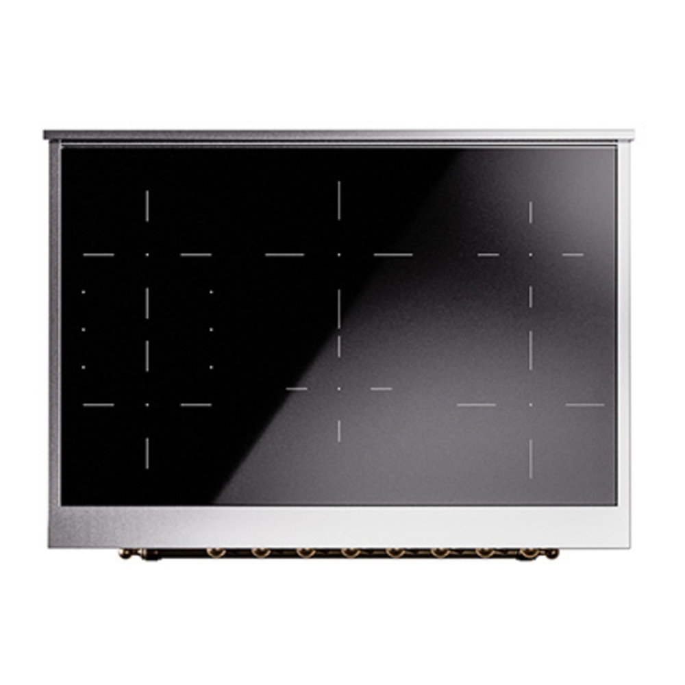 ILVE UPI366QNMPSSB Nostalgie II 36 inch Induction Range with 6 Elements (Solid Door, Stainless Steel, Burnished) 6 ILVE_UPI366QNMPSSB_Nostalgie_II_top_view