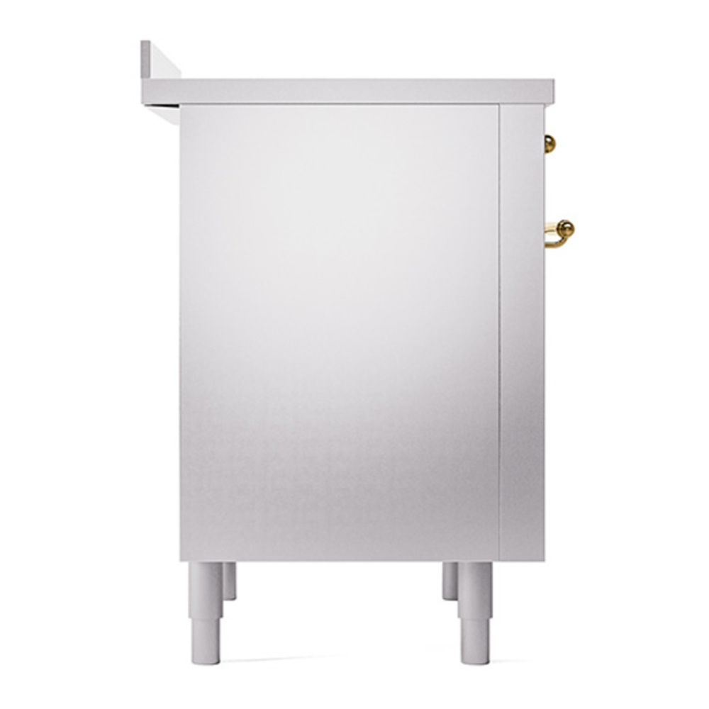 ILVE UPI366QNMPSSG Nostalgie II 36 inch Induction Range with 6 Elements (Solid Door, Stainless Steel, Brass) 7 ILVE_UPI366QNMPSSG_Nostalgie_II_Left_Angle