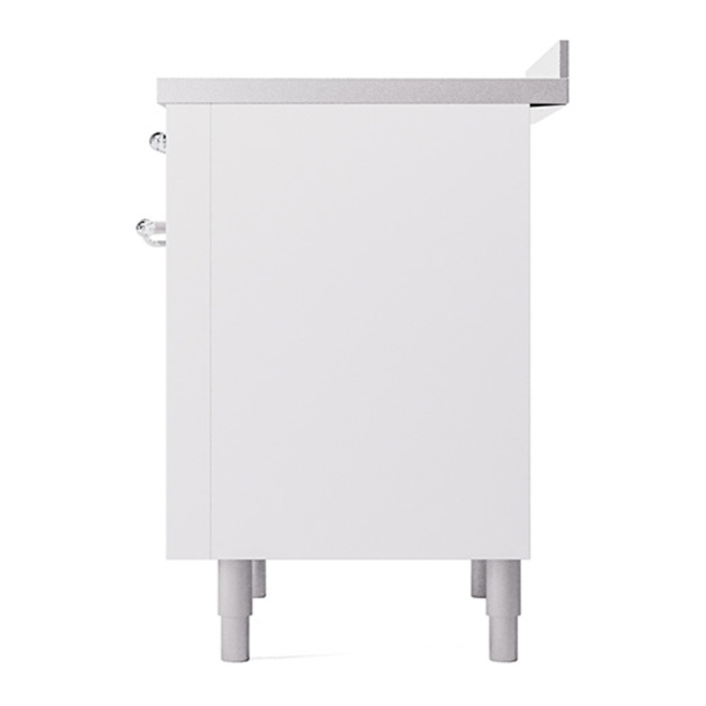 ILVE UPI366QNMPWHC Nostalgie II 36 inch Induction Range with 6 Elements (Solid Door, White, Chrome) 8 ILVE_UPI366QNMPWHC_Nostalgie_II_Right_Angle