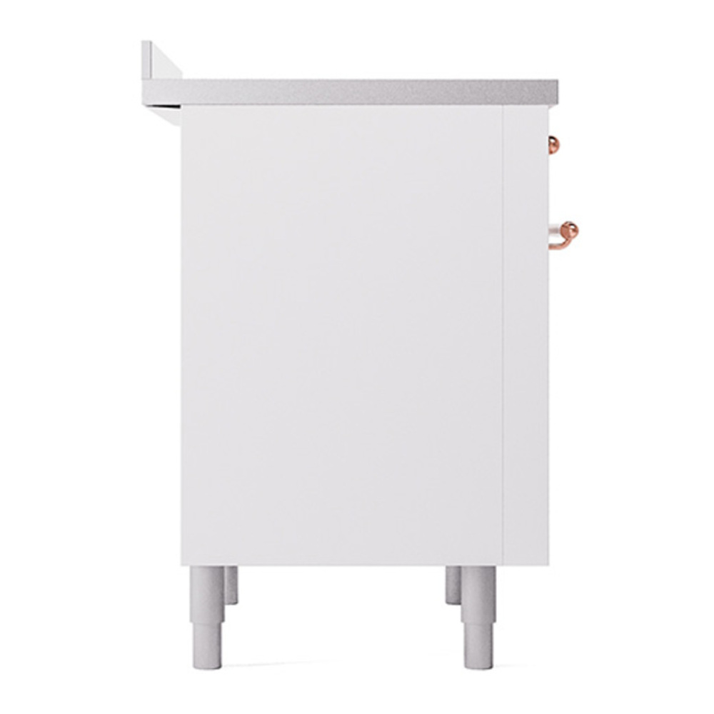 ILVE UPI366QNMPWHP Nostalgie II 36 inch Induction Range with 6 Elements (Solid Door, White, Copper) 7 ILVE_UPI366QNMPWHP_Nostalgie_II_Left_Angle