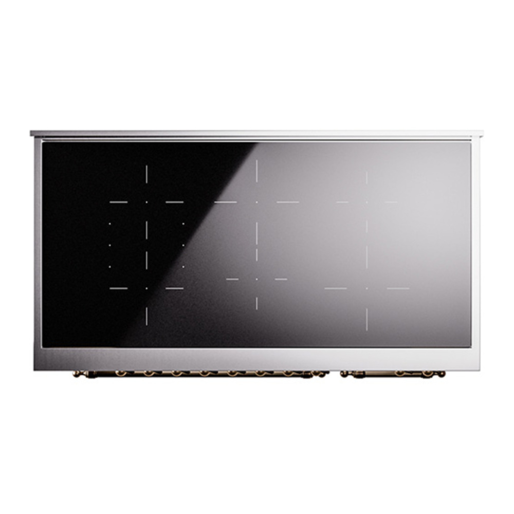 ILVE UPI486NMPAWB Nostalgie II 48 inch Induction Range with 6 Elements (Triple Glass Door, Antique White, Burnished) 11 ILVE_UPI486NMPAWB_Nostalgie_II_30"_Dual_Fuel_Range_top_view