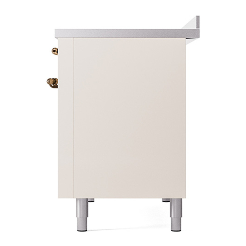 ILVE UPI486NMPAWB Nostalgie II 48 inch Induction Range with 6 Elements (Triple Glass Door, Antique White, Burnished) 13 ILVE_UPI486NMPAWB_Nostalgie_II_30"_Dual_Fuel_Range_right_side