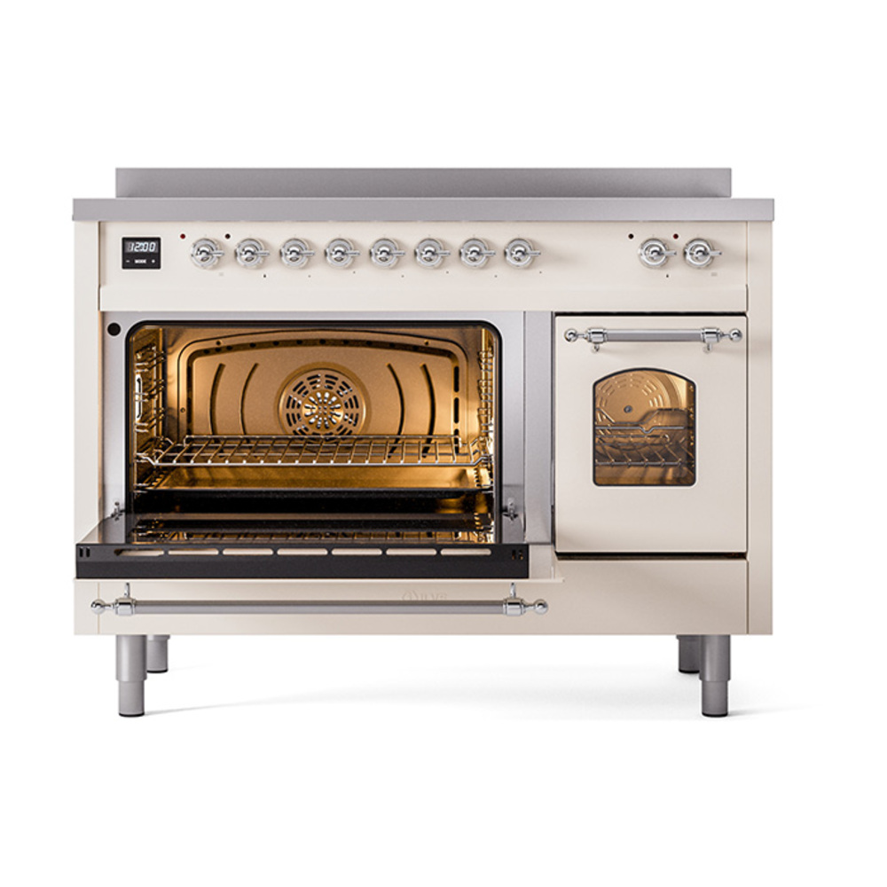 ILVE_UPI486NMPAWC_Nostalgie_II_30"_Dual_Fuel_Range_main_oven_door_opened