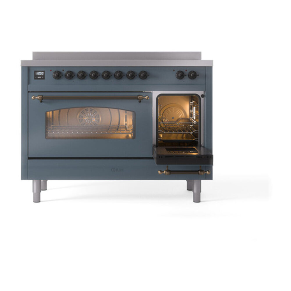 ILVE_UPI486NMPAWP_Nostalgie_II_30"_Dual_Fuel_Range_side_oven_door_opened