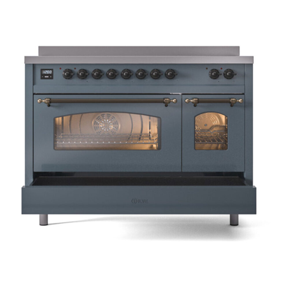 ILVE_UPI486NMPAWP_Nostalgie_II_30"_Dual_Fuel_Range_drawer_opened