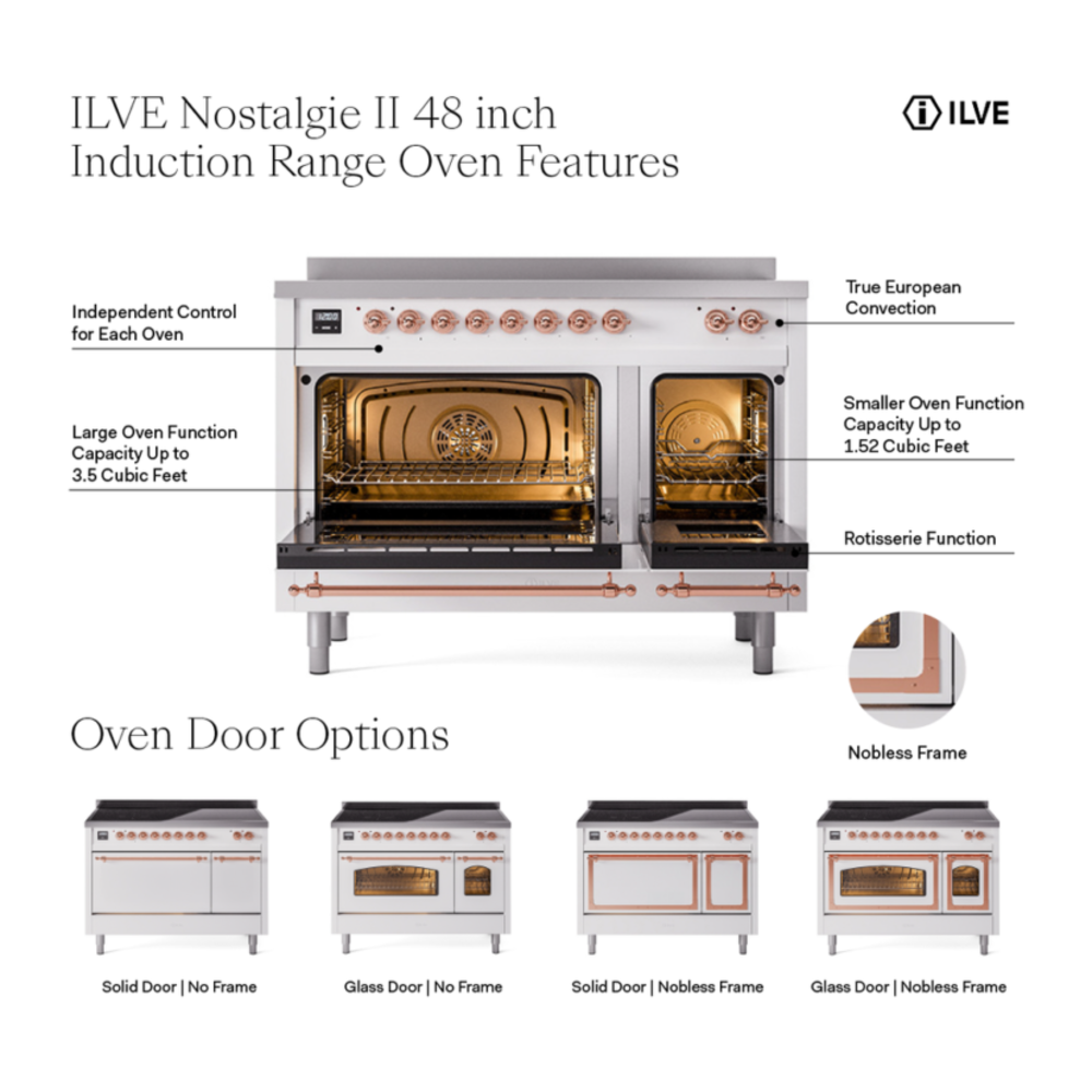 ILVE UPI486NMP Nostalgie II 48 inch Induction Range with 6 Elements