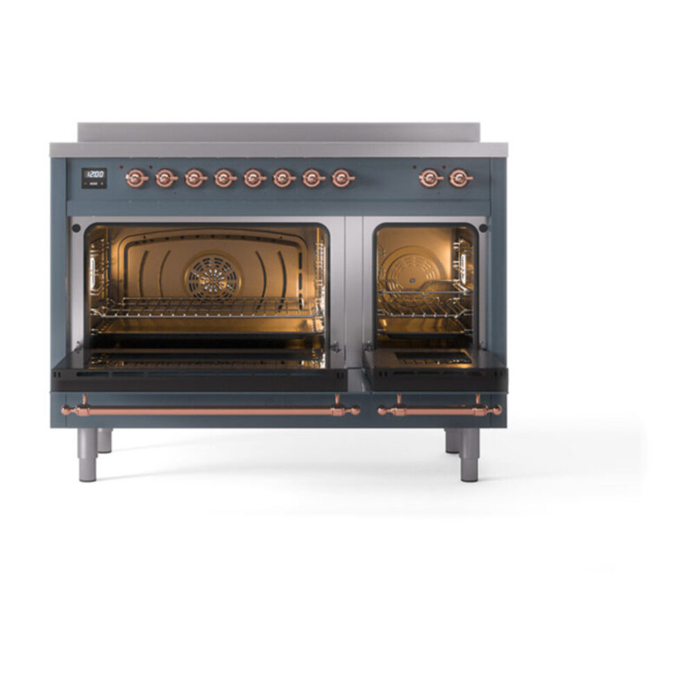 ILVE_UPI486NMPBGP_Nostalgie_II_48"_Dual_Fuel_Range_oven_door_opened