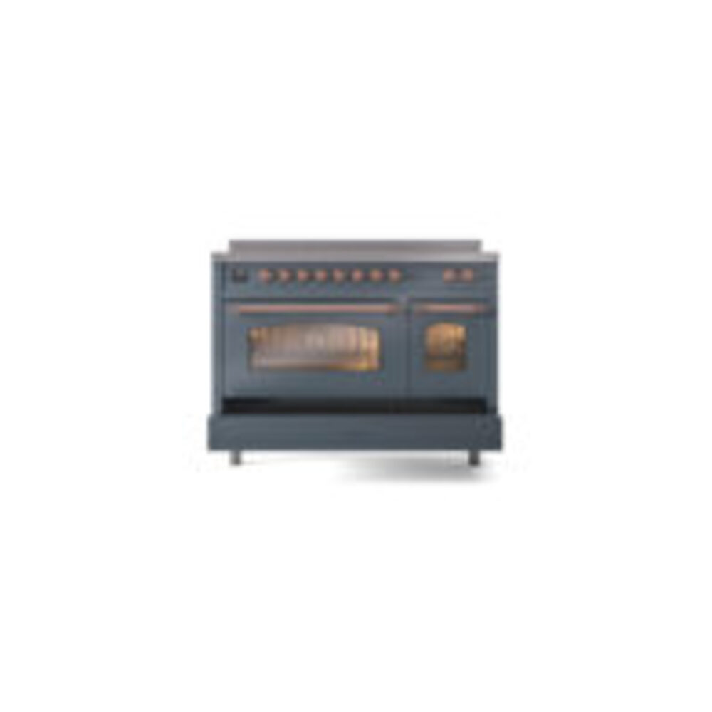 ILVE_UPI486NMPBGP_Nostalgie_II_48"_Dual_Fuel_Range_drawer_opened