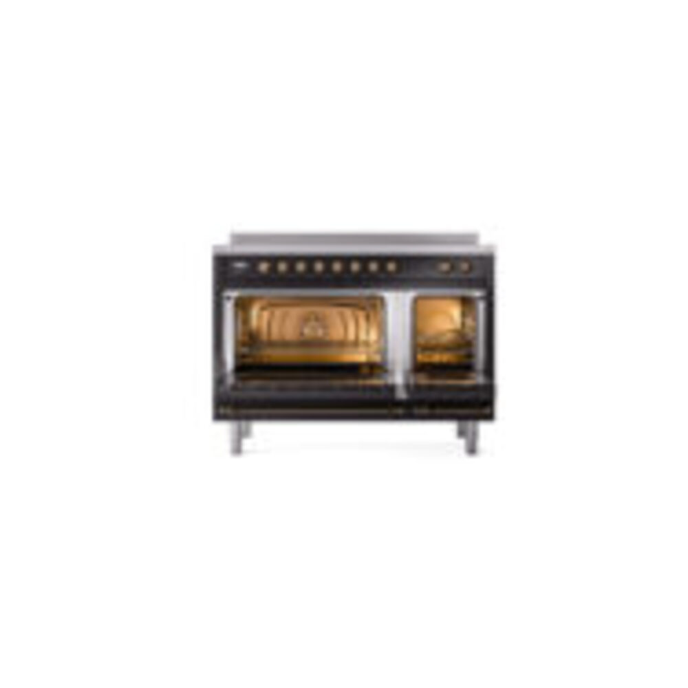 ILVE_UPI486NMPBKB_Nostalgie_II_48"_Dual_Fuel_Range_oven_door_opened