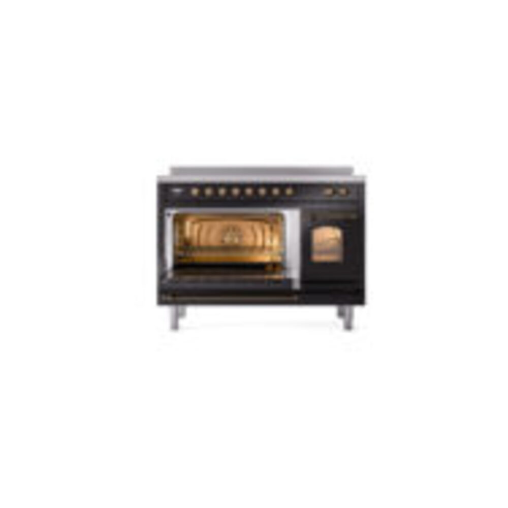 ILVE_UPI486NMPBKB_Nostalgie_II_48"_Dual_Fuel_Range_main_oven_door_opened