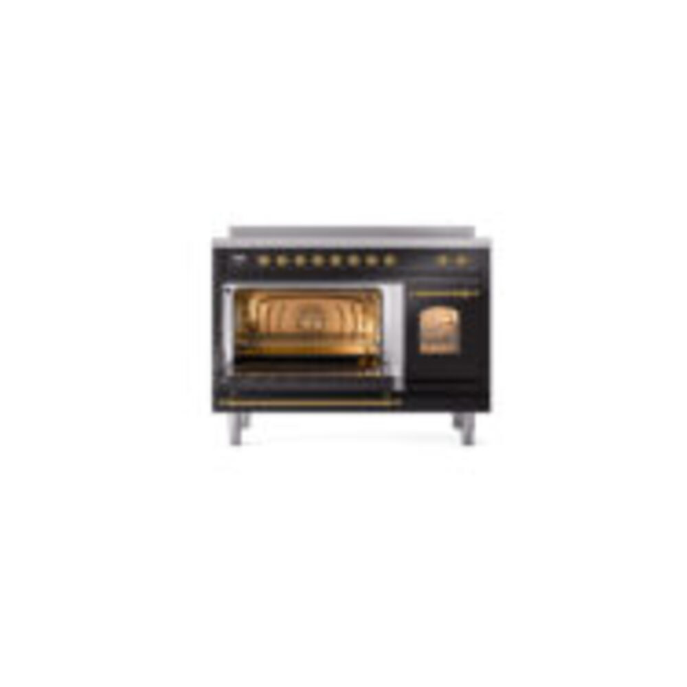 ILVE_UPI486NMPBKG_Nostalgie_II_48"_Dual_Fuel_Range_main_oven_door_opened