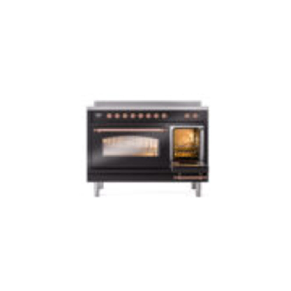 ILVE_UPI486NMPBKP_Nostalgie_II_48"_Dual_Fuel_Range_side_oven_door_opened