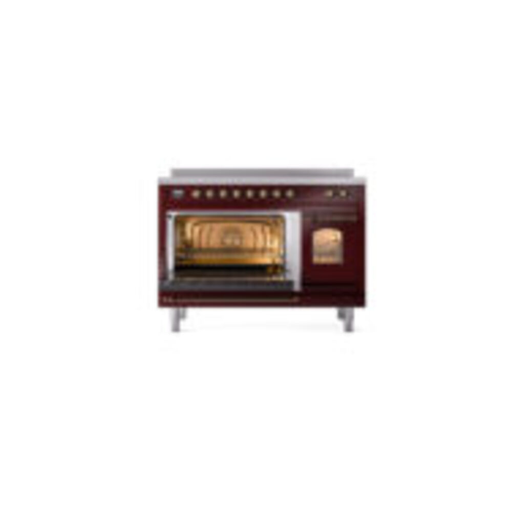 ILVE_UPI486NMPBUB_Nostalgie_II_48"_Dual_Fuel_Range_main_oven_door_opened