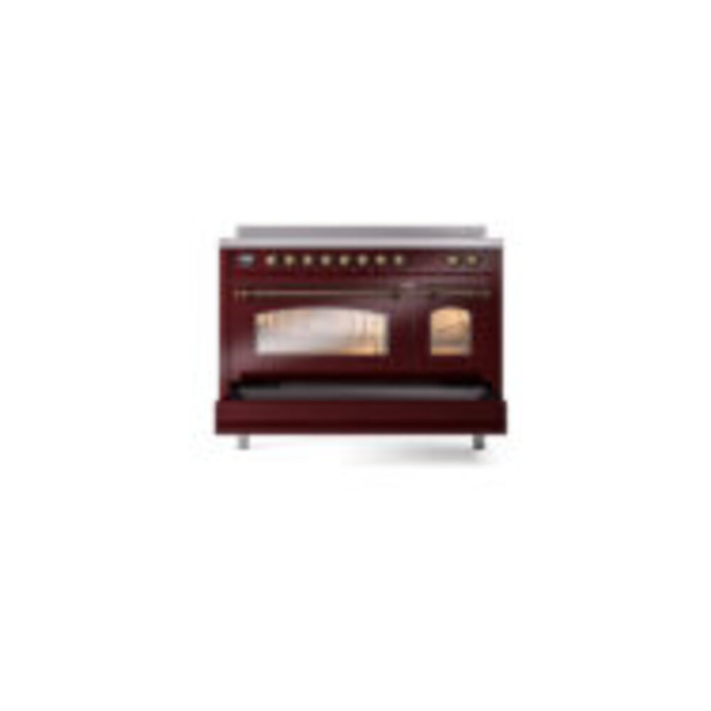ILVE_UPI486NMPBUB_Nostalgie_II_48"_Dual_Fuel_Range_drawer_opened