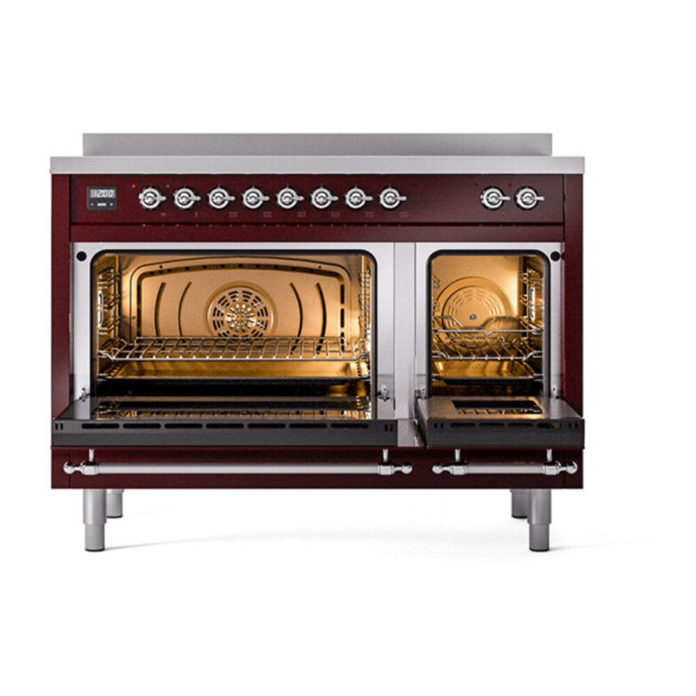 ILVE_UPI486NMPBUC_Nostalgie_II_48"_Dual_Fuel_Range_oven_door_opened