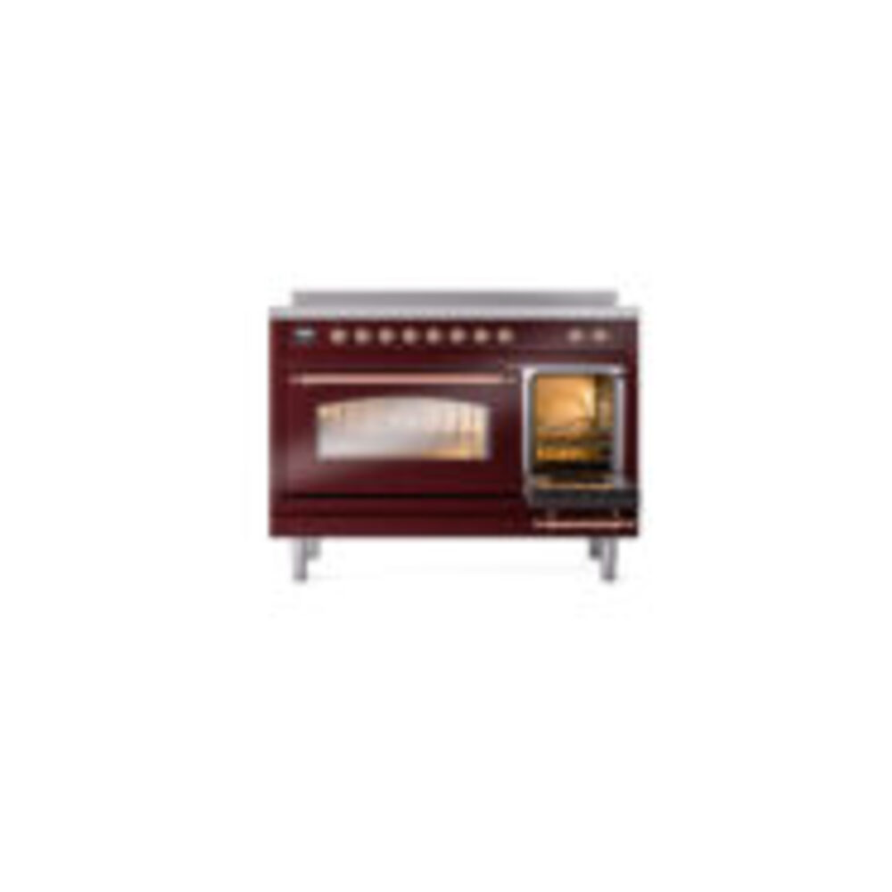 ILVE_UPI486NMPBUP_Nostalgie_II_48"_Dual_Fuel_Range_side_oven_door_opened