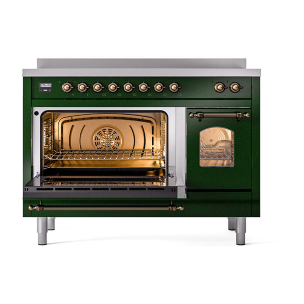 ILVE_UPI486NMPEGB_Nostalgie_II_48"_Dual_Fuel_Range_main_oven_door_opened