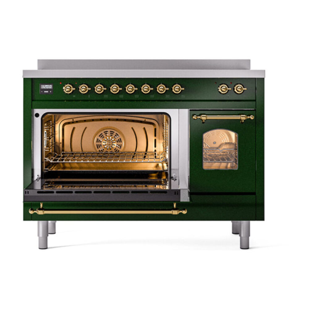 ILVE_UPI486NMPEGG_Nostalgie_II_48"_Dual_Fuel_Range_main_oven_door_opened
