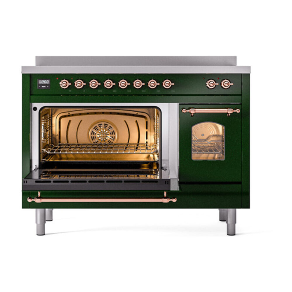 ILVE_UPI486NMPEGP_Nostalgie_II_48"_Dual_Fuel_Range_main_oven_door_opened
