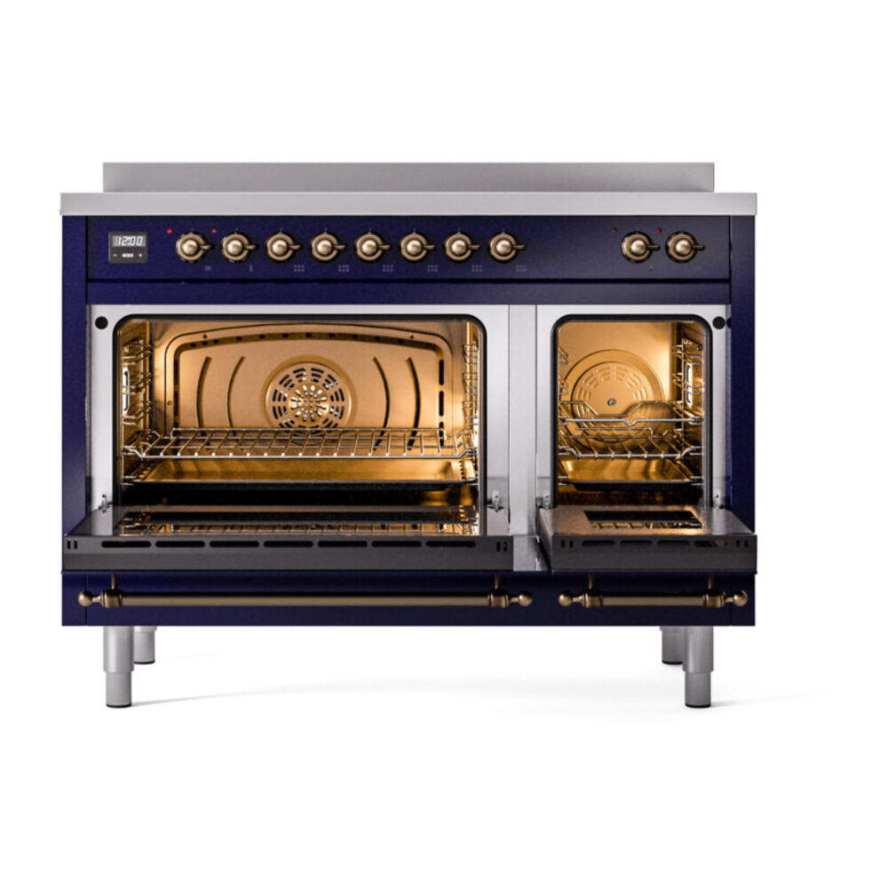 ILVE_UPI486NMPMBB_Nostalgie_II_48"_Dual_Fuel_Range_oven_door_opened