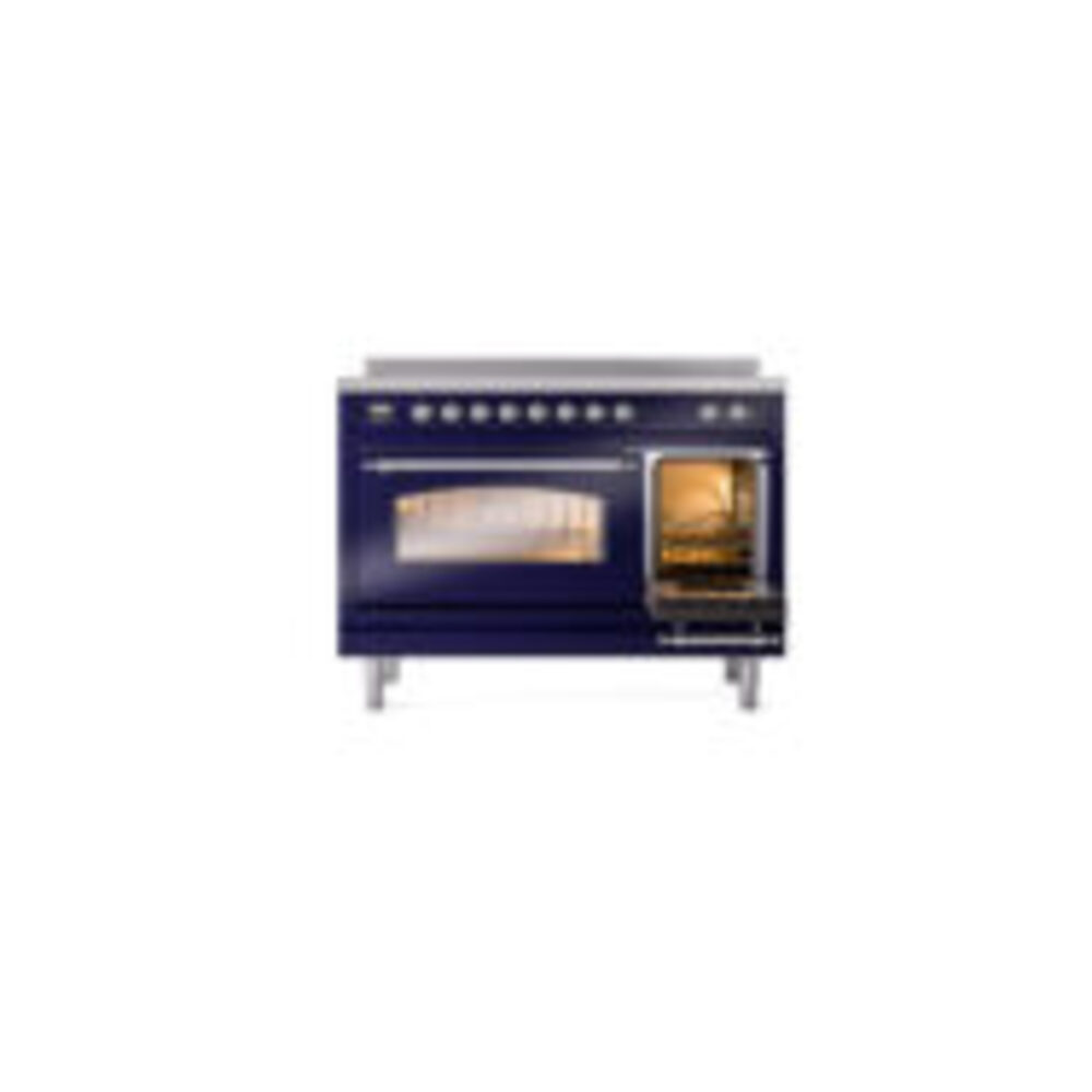 ILVE_UPI486NMPMBC_Nostalgie_II_48"_Dual_Fuel_Range_side_oven_door_opened
