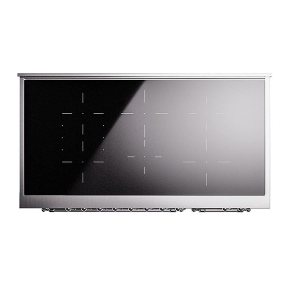 ILVE UPI486NMPMBC Nostalgie II 48 inch Induction Range with 6 Elements (Triple Glass Door, Midnight Blue, Chrome) 11 ILVE_UPI486NMPMBC_Nostalgie_II_48"_Dual_Fuel_Range_top_view