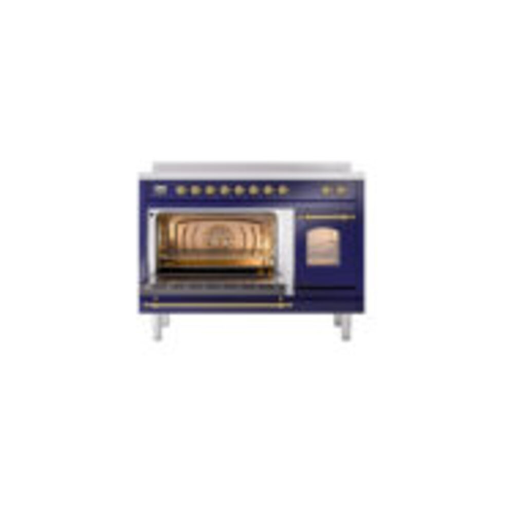 ILVE_UPI486NMPMBG_Nostalgie_II_48"_Dual_Fuel_Range_main_oven_door_opened