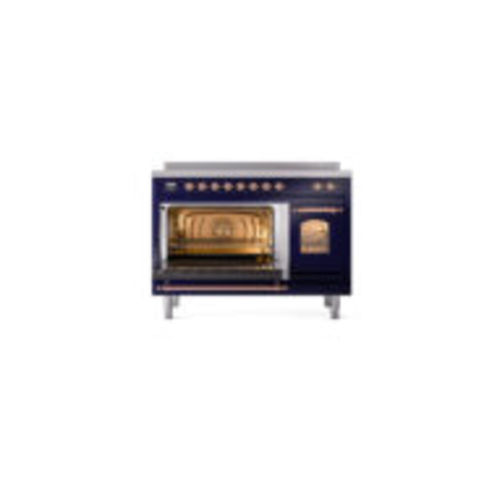 ILVE_UPI486NMPMBP_Nostalgie_II_48"_Dual_Fuel_Range_main_oven_door_opened