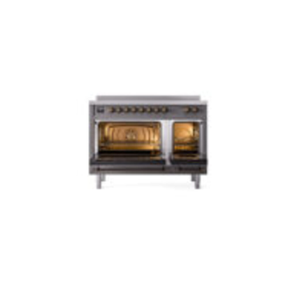 ILVE_UPI486NMPMGB_Nostalgie_II_48"_Dual_Fuel_Range_oven_door_opened