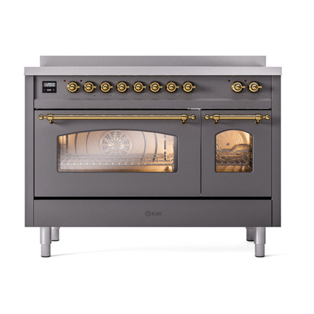 ILVE_UPI486NMPMGG_Nostalgie_II_48"_Dual_Fuel_Range_front_view