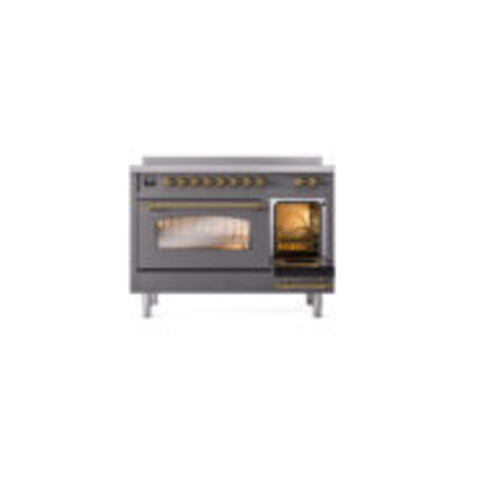 ILVE_UPI486NMPMGG_Nostalgie_II_48"_Dual_Fuel_Range_side_oven_door_opened