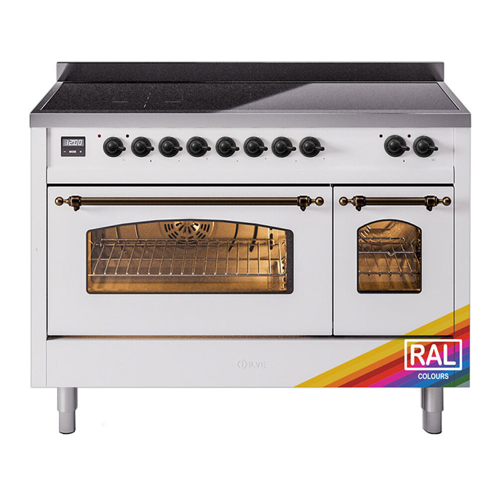 ILVE UPI486NMPRAB Nostalgie II 48 inch Induction Range with 6 Elements (Triple Glass Door, RAL, Burnished) 1 UPI486NMPRAB