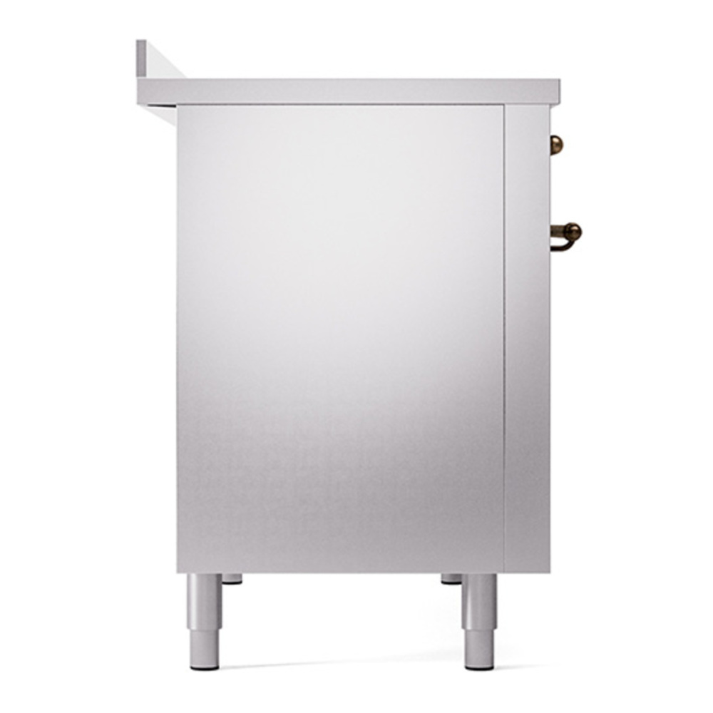 ILVE UPI486NMPSSB Nostalgie II 48 inch Induction Range with 6 Elements (Triple Glass Door, Stainless Steel, Burnished) 13 ILVE_UPI486NMPSSB_Nostalgie_II_48"_Dual_Fuel_Range_left_side