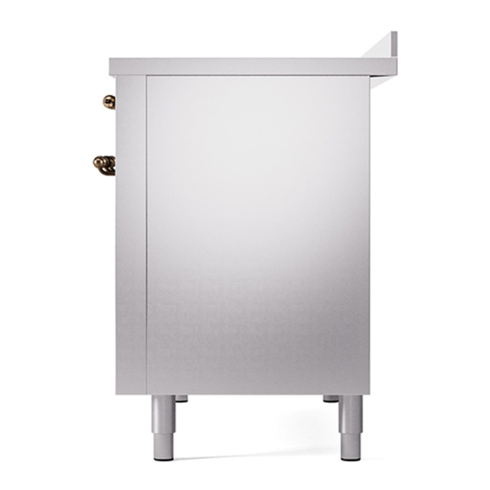 ILVE UPI486NMPSSB Nostalgie II 48 inch Induction Range with 6 Elements (Triple Glass Door, Stainless Steel, Burnished) 14 ILVE_UPI486NMPSSB_Nostalgie_II_48"_Dual_Fuel_Range_right_side